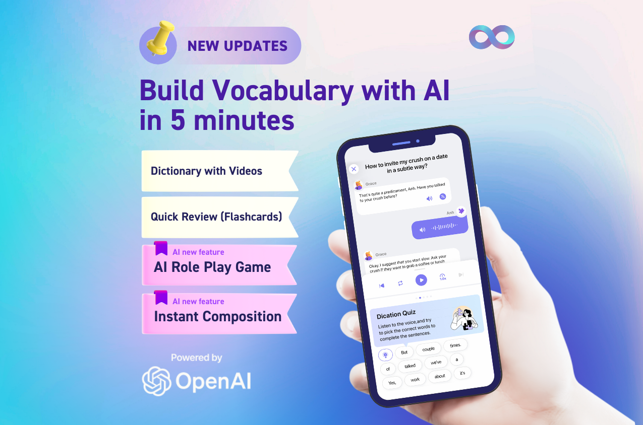 Build Vocabulary with AI in 5 minutes with 02 Exciting Updates: Introducing AI Role Play and Instant Composition Features